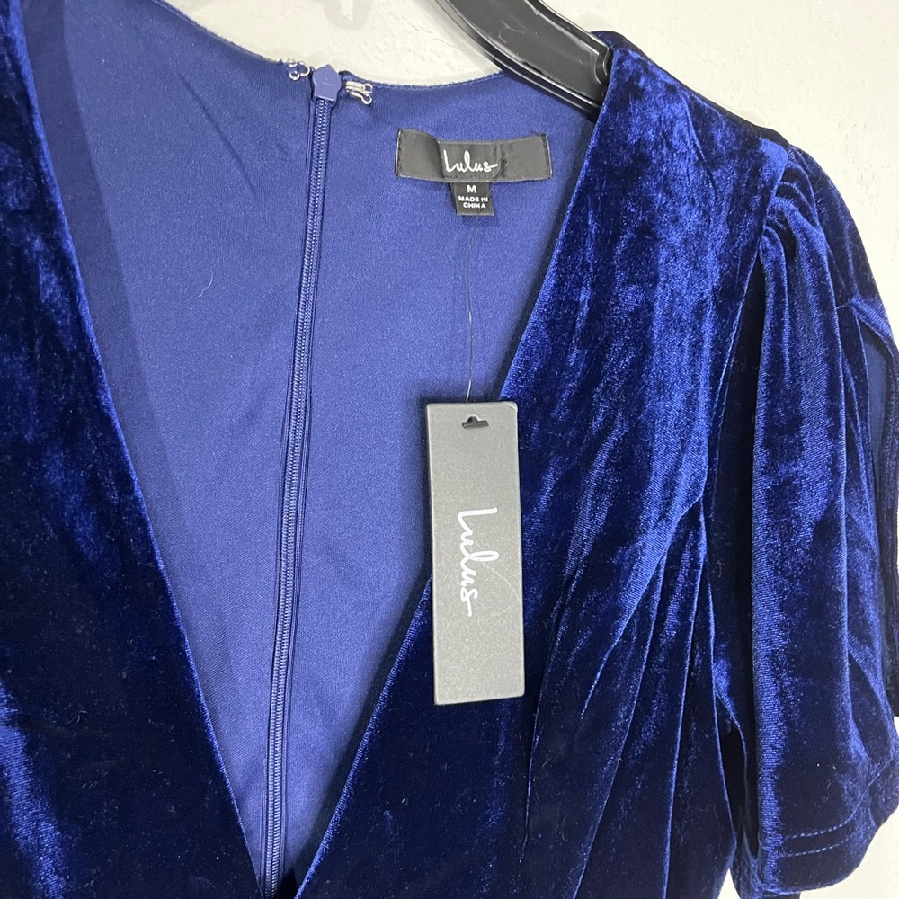 Lulus Deep Blue Velvet Dress